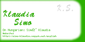 klaudia simo business card